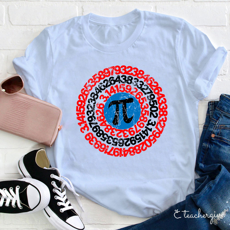 Captain America's Shield Of Pi Teacher T-Shirt
