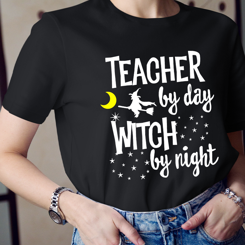 Teacher By Day Witch By Night The Shining Stars T-Shirt