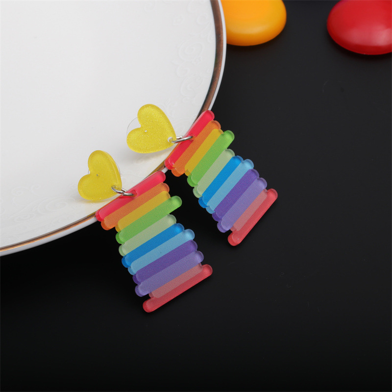 Rainbow colour  Stripes Earrings