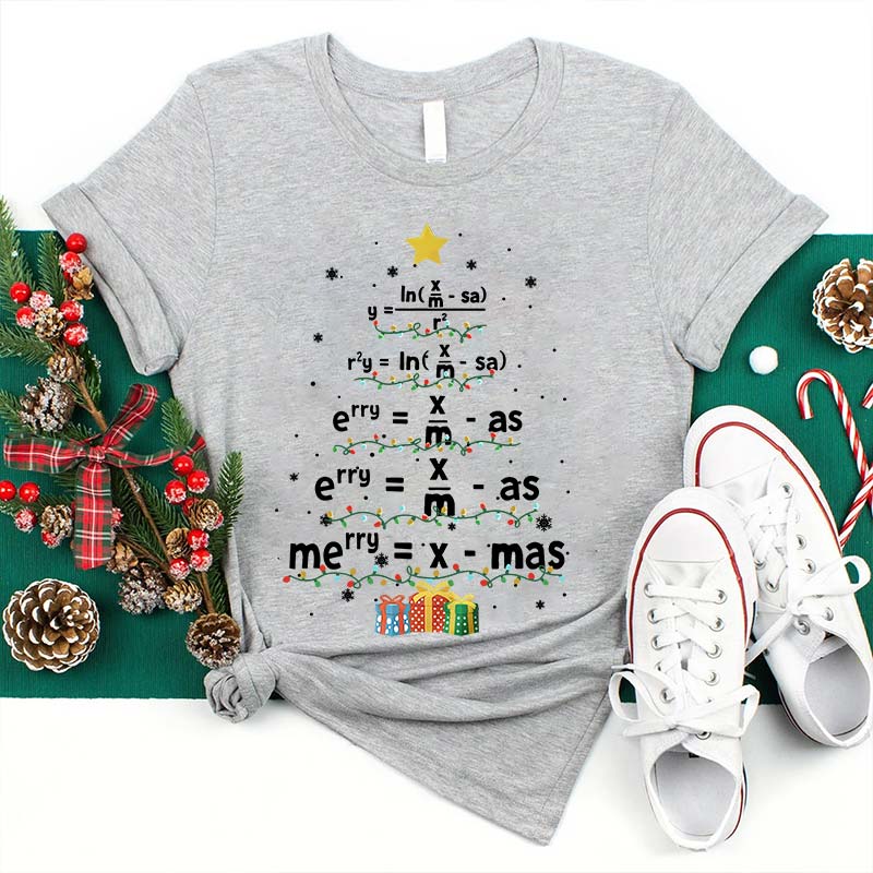 Merry Xmas Christmas Tree Teacher T-Shirt