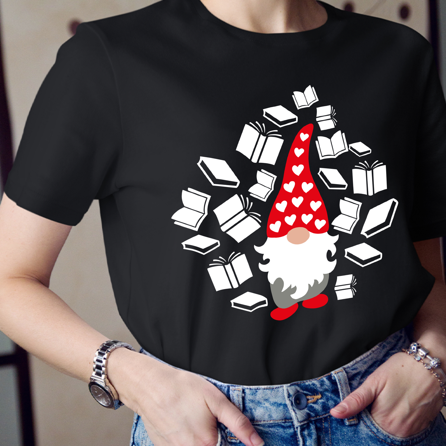 A Bookholic Gnomes Teacher T-Shirt