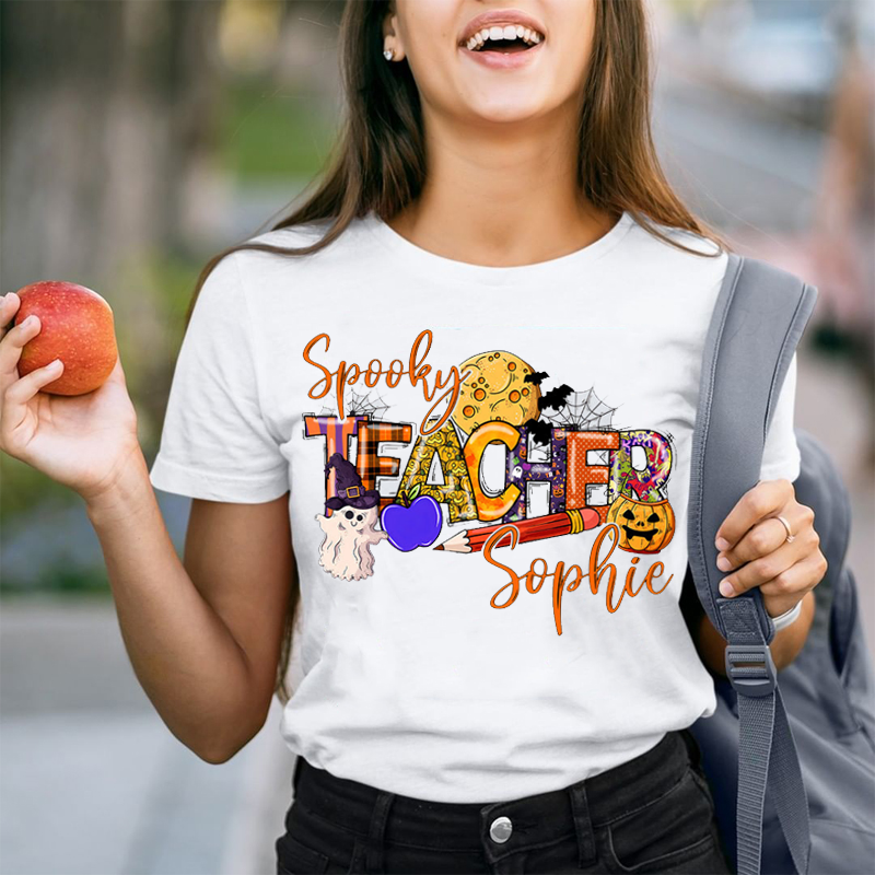 Personalized Spooky Teacher T-Shirt
