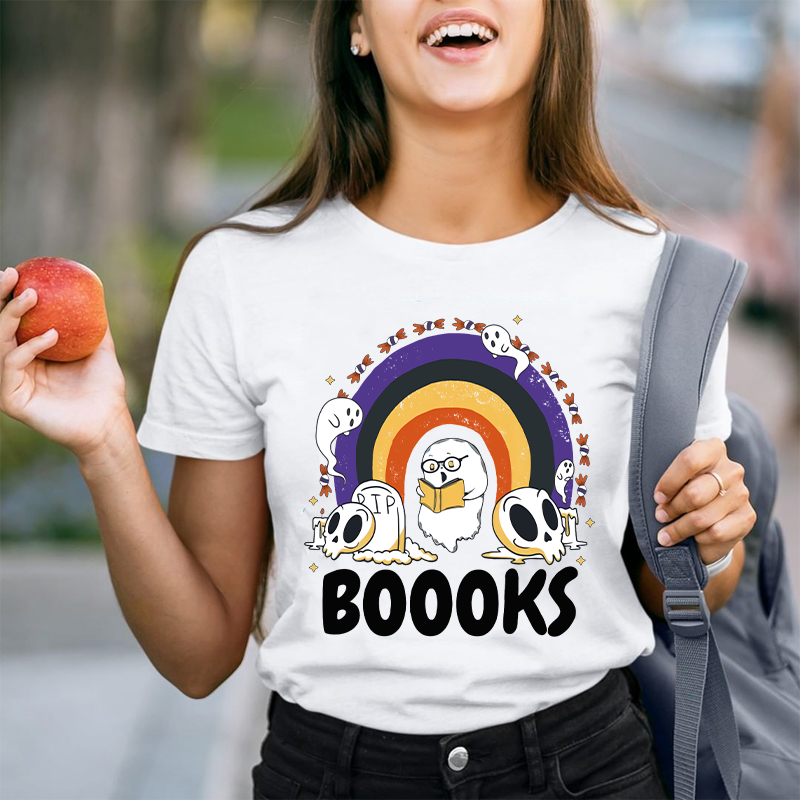 Booook Ghost Reading T-Shirt