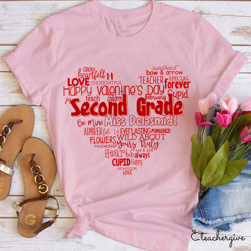 Personalized Teacher's Valentine's Day Teacher T-Shirt