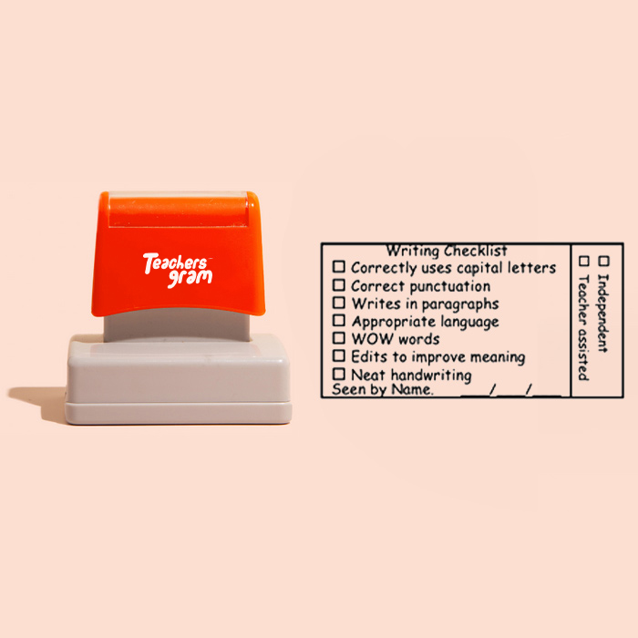 Personalized Senior School Writing Checklist Homework Large Rectangle Stamp