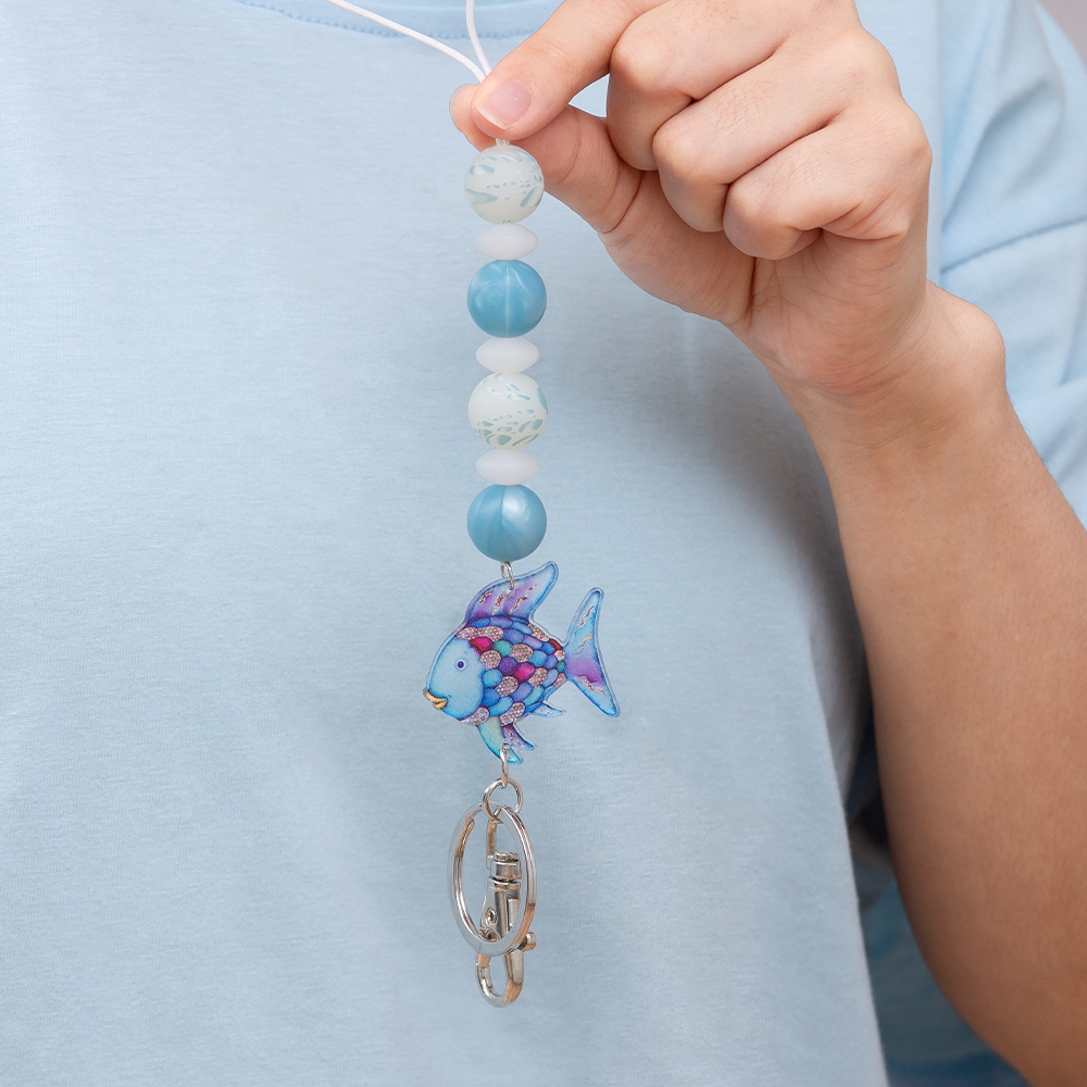 Shining Fish Blue Bead Lanyard