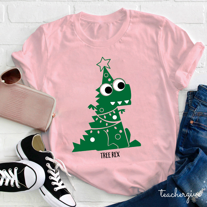 Tree Rex Christmas Teacher T-Shirt