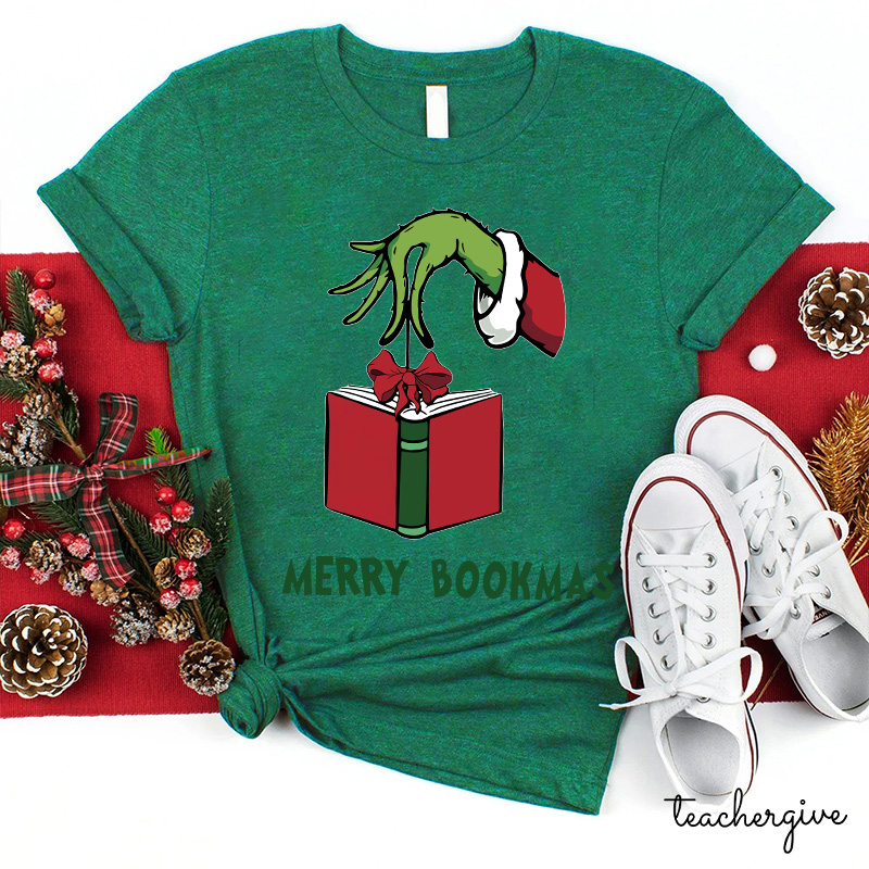 What A Good Day To Read Merry Bookmas Teacher T-Shirt