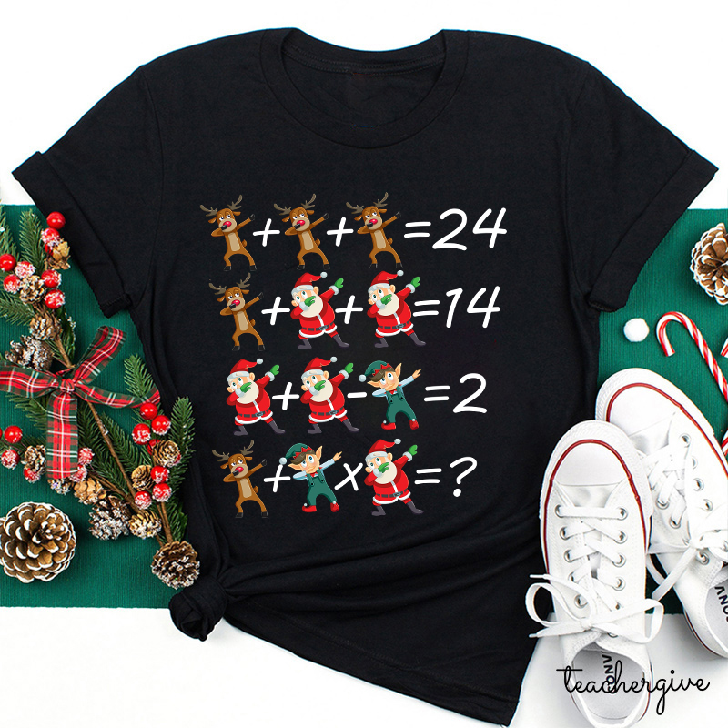 Christmas Vibes Mathematics Teacher T-Shirt