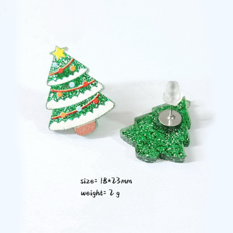 Shining Christmas Tree  Acrylic  Earrings