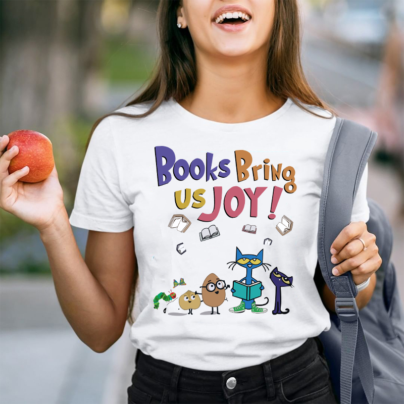Books Bring Us Joy Cat T-Shirt