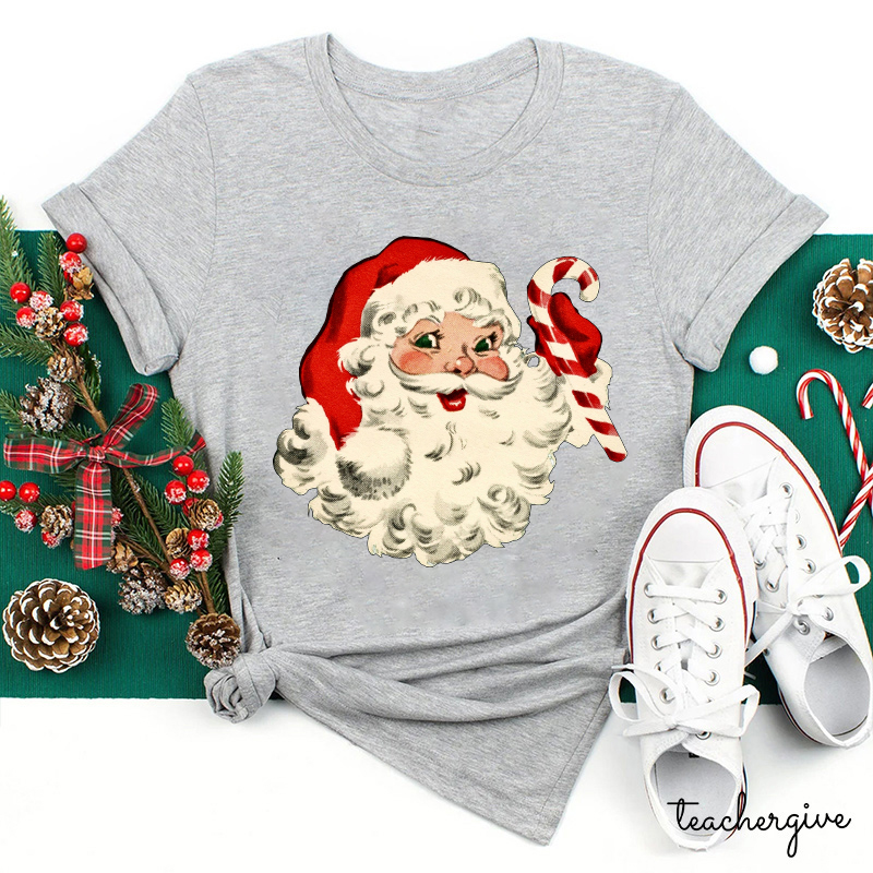 Retro Style Santa Claus Teacher T-Shirt