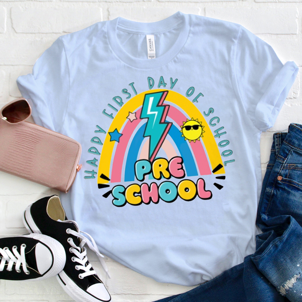 Personalized Happy First Day Of School Preschool  T-Shirt