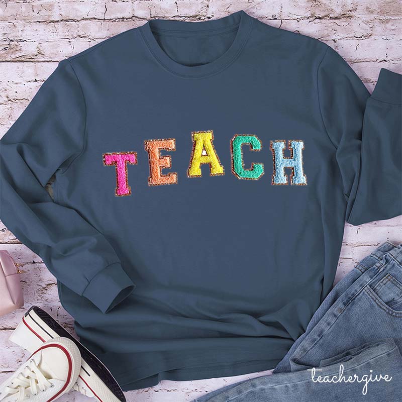 Letter Stickers Teacher Long Sleeve T-Shirt