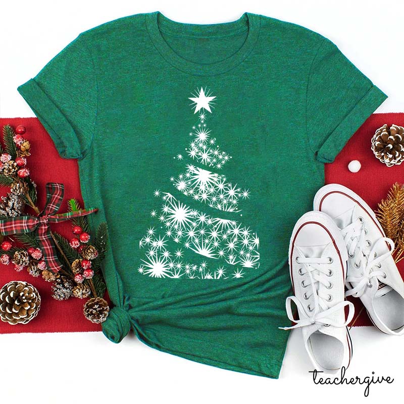 Shining Stars Christmas Tree Teacher T-Shirt