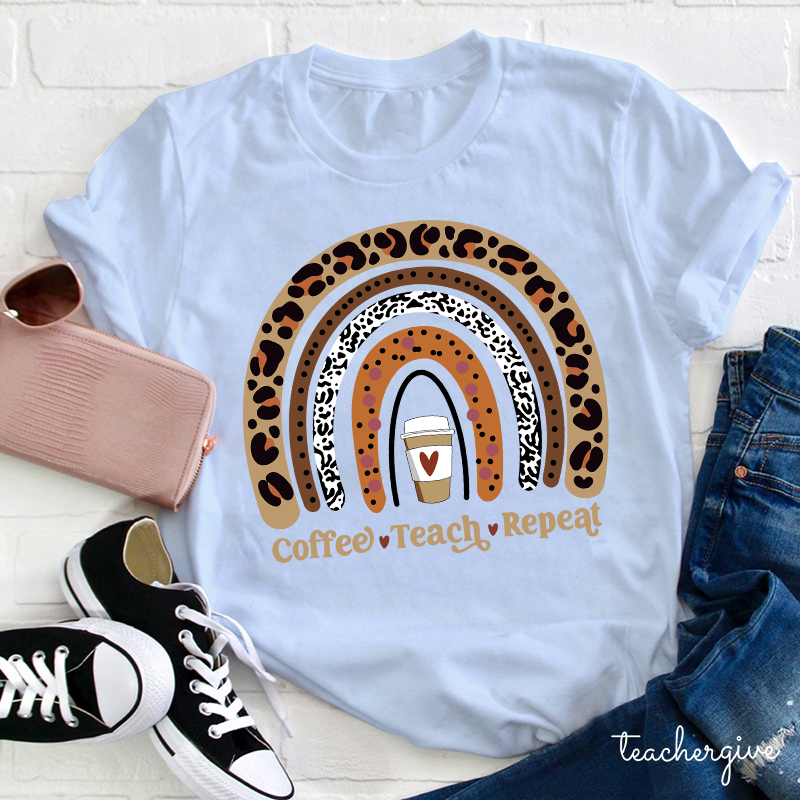 Coffee Teach Repeat Coffee Lover T-Shirt