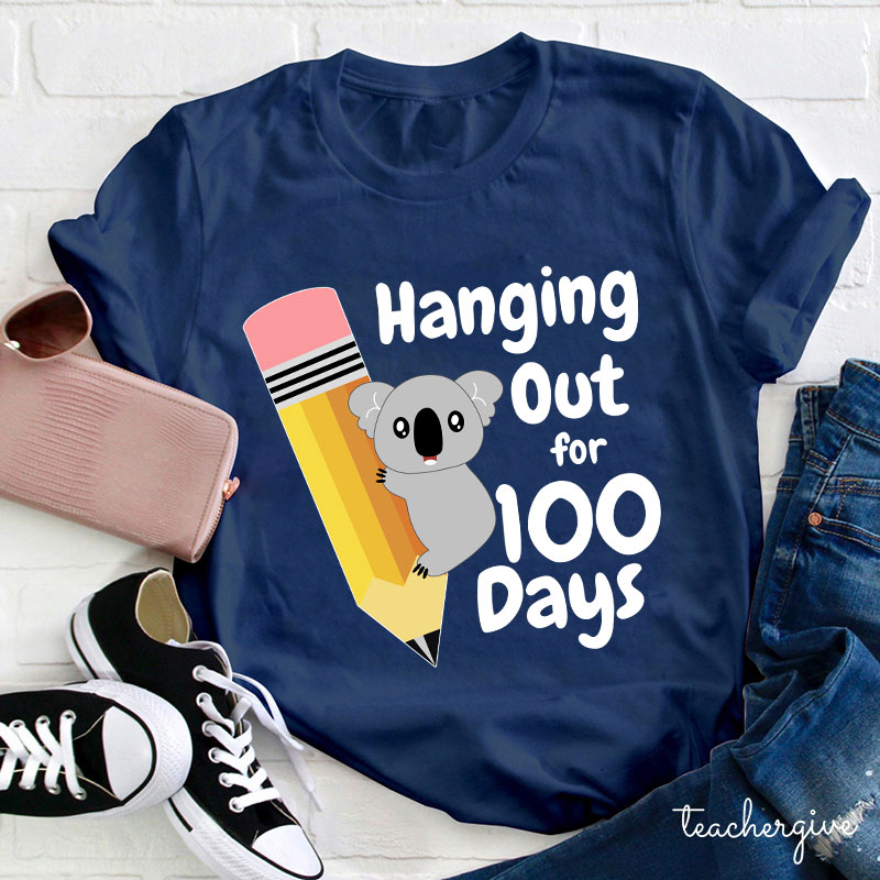 Koala Hanging Out For 100 Days Teacher T-Shirt