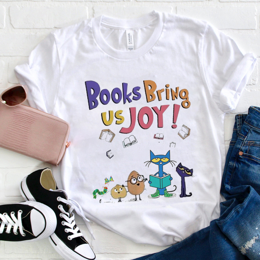 Books Bring Us Joy Cat T-Shirt