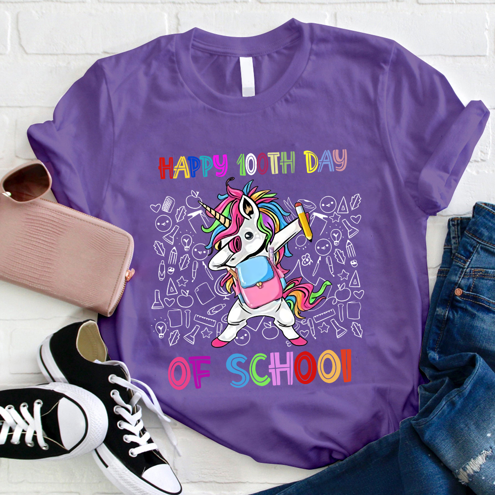 Teacher Happy 100th Day Of School T-Shirt