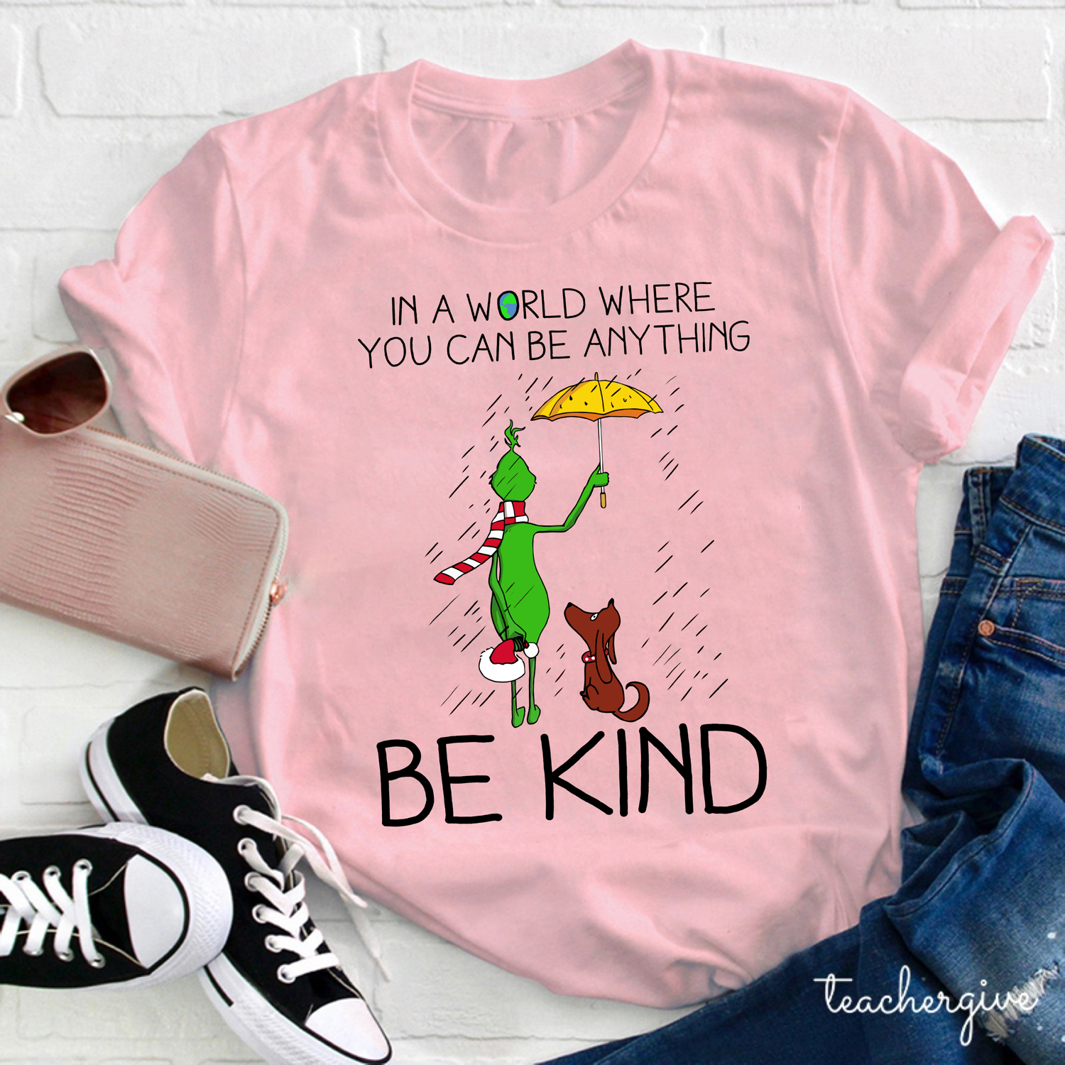 In A World Where You Can Be Anything Be Kind Teacher T-Shirt