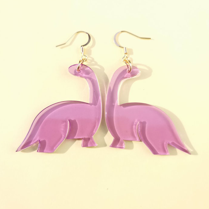 Light Purple Big Dinosaur  Acrylic Earrings