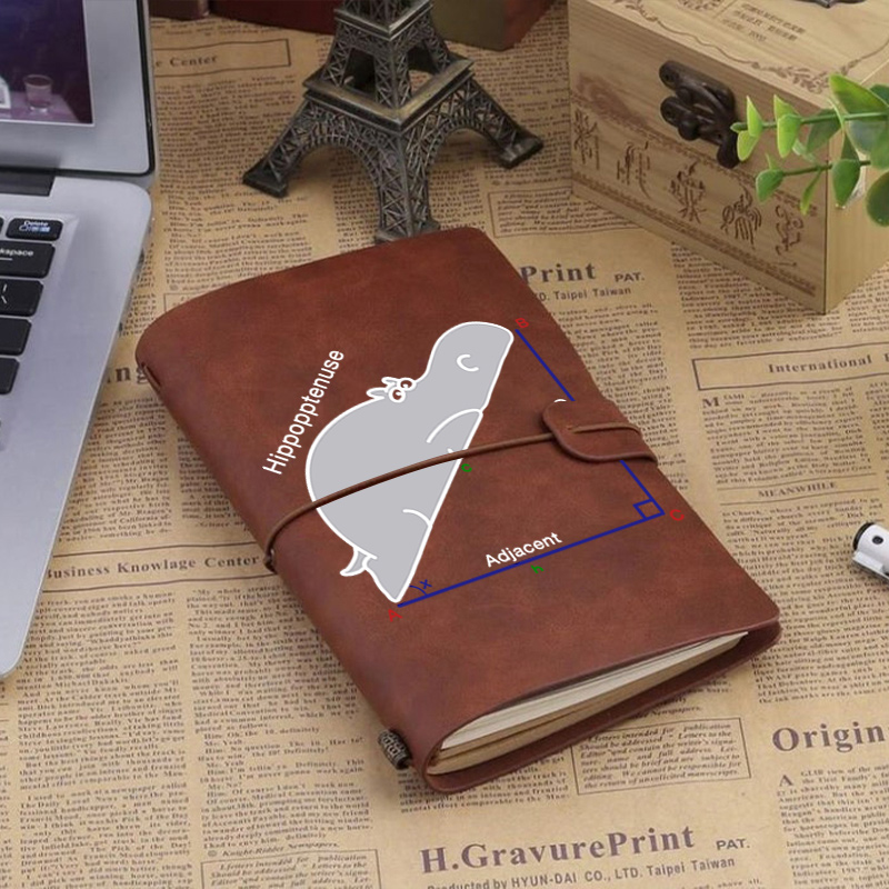 Hippopotenuse Faux Leather Notebook