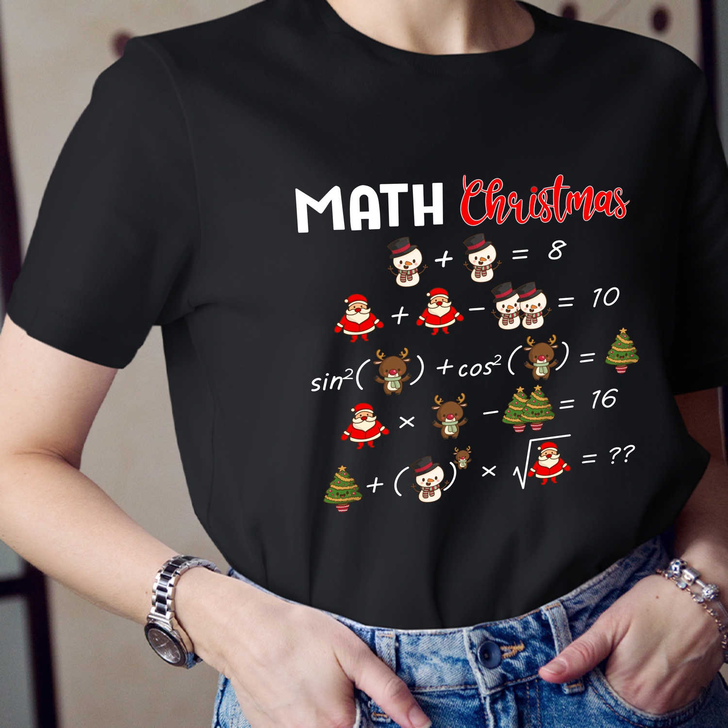 Math Christmas Teacher T-Shirt