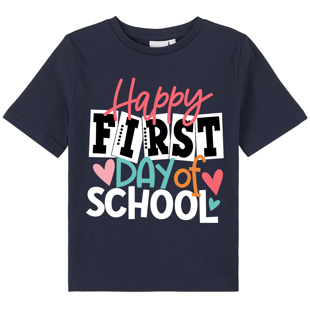 Happy First Day Of School Heart Kids T-Shirt