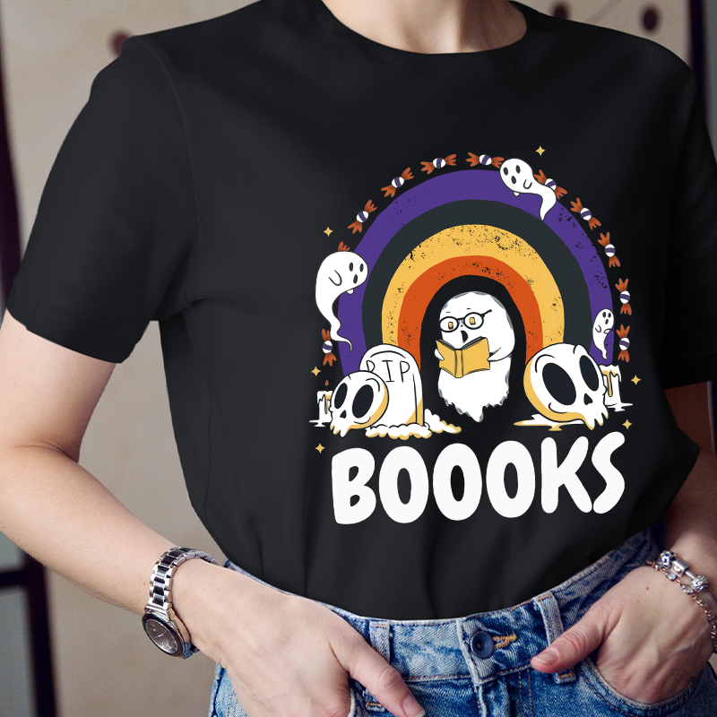 Booook Ghost Reading T-Shirt