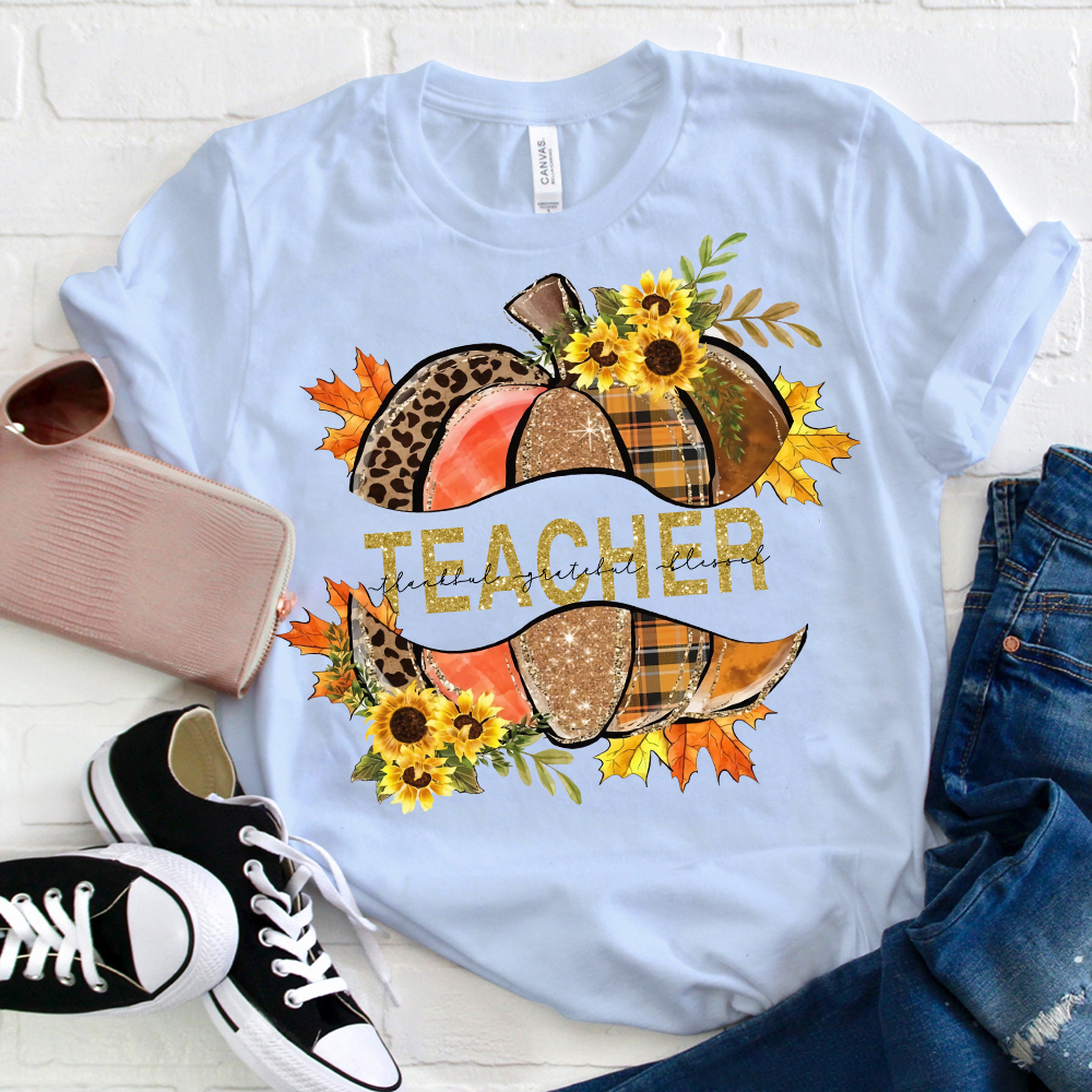 A Shining Halloween Pumpkin Teacher T-Shirt