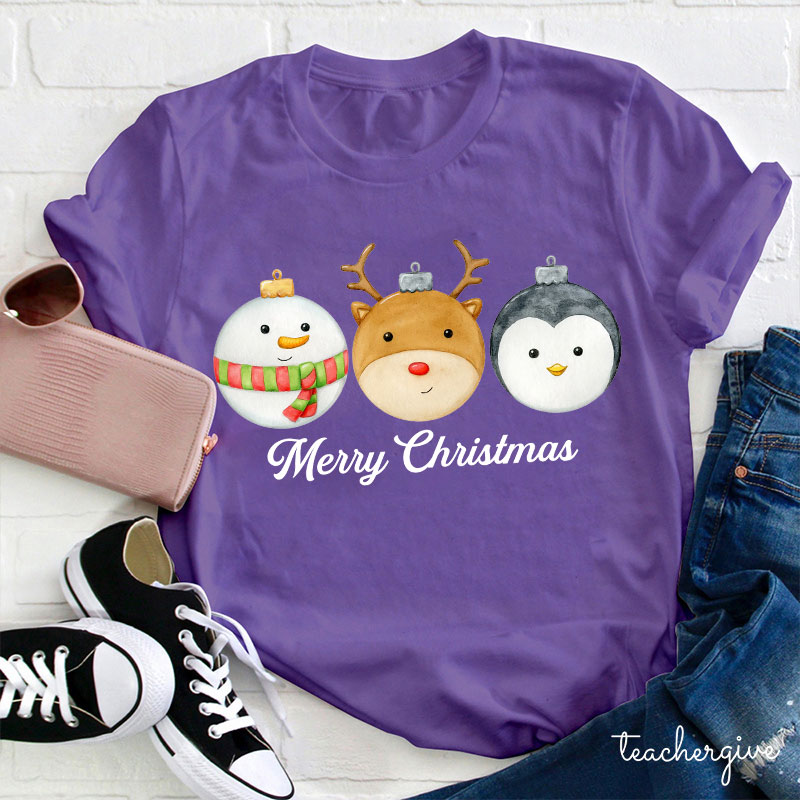 Merry Christmas Friends Together Teacher T-Shirt
