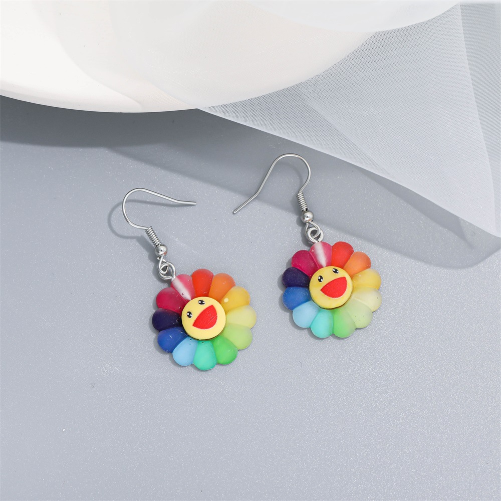 Cute Rainbow Flower Earrings