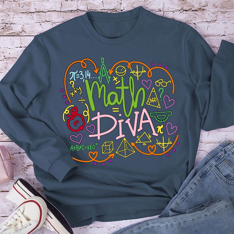 Math Diva Mathematical Symbol Long Sleeve T-Shirt