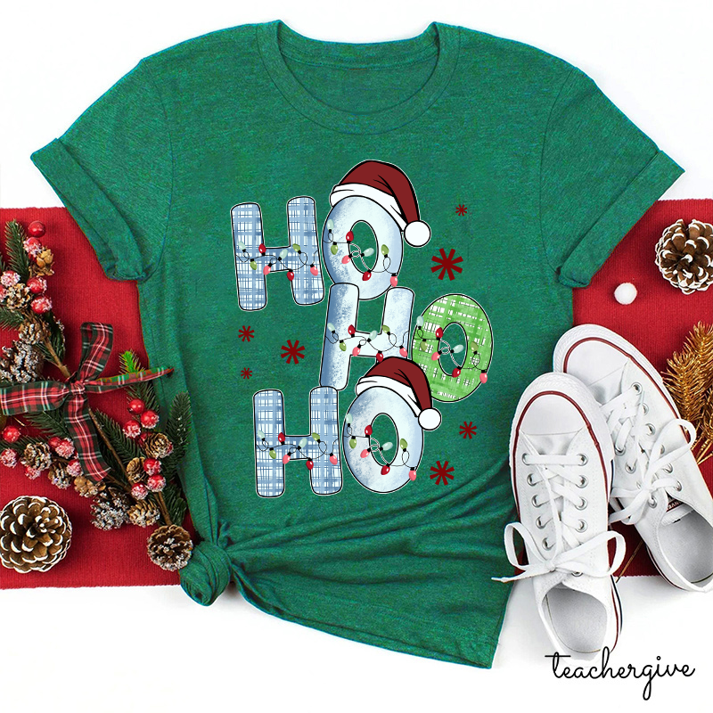 Ho Ho Ho Santa Is Coming Teacher T-Shirt