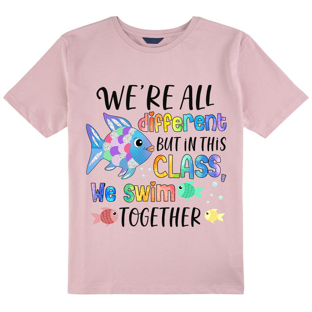 We're All Different but In This Class We Swim Together Kids T-Shirt