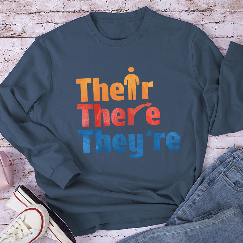 Their There They're Teacher Long Sleeve T-Shirt