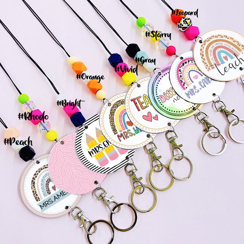 Personalized Teacher Colorful Name Teacher Lanyard