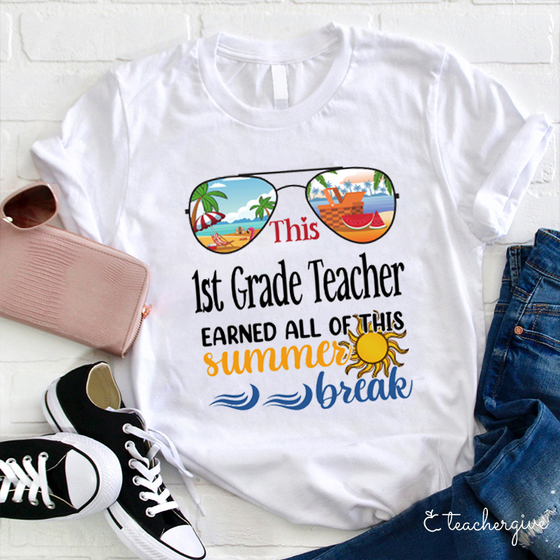Personalized First Grade Teacher Summer Break Teacher T-Shirt