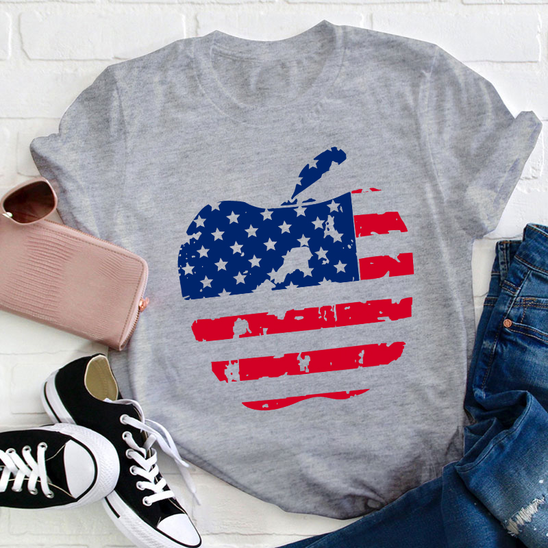 Flag Apple Teacher T-Shirt