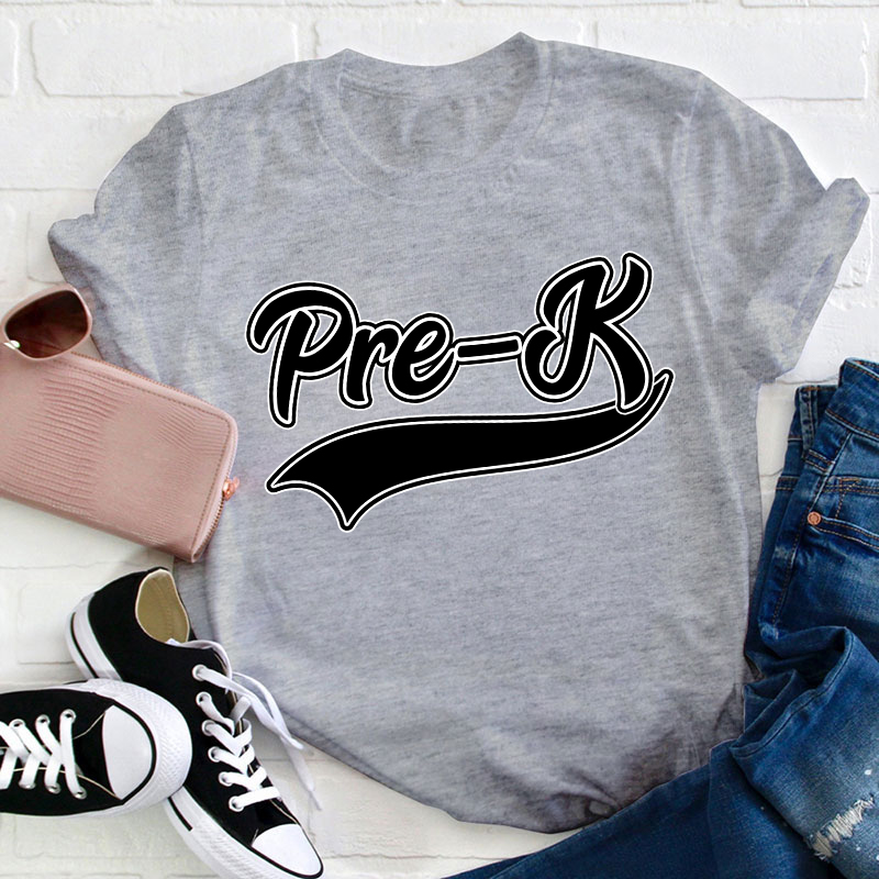 Personalized Black And White Simple Lines Teacher T-Shirt