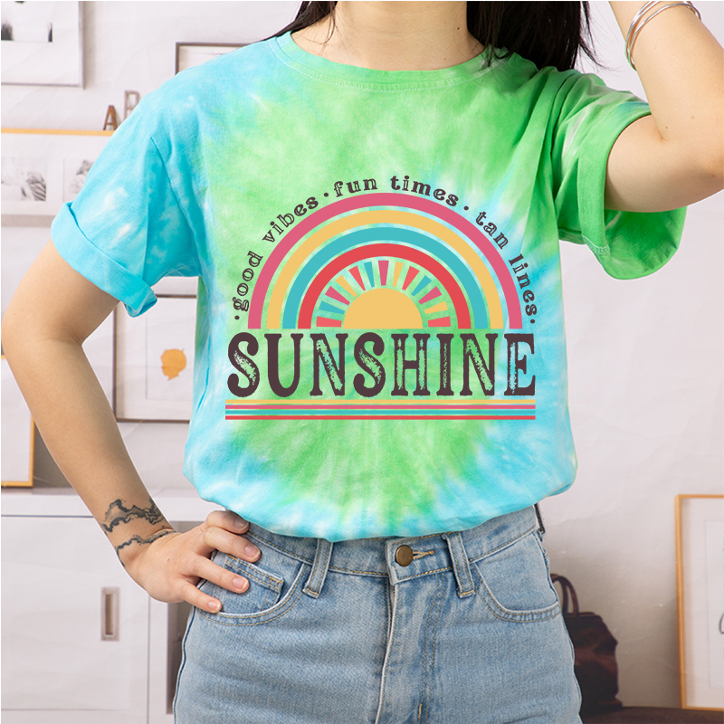 Good Vibes Fun Times Tan Lines Tie-dye T-Shirt