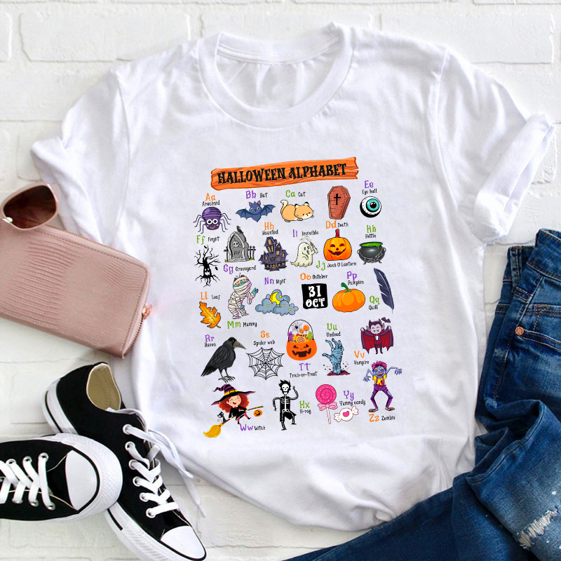 Halloween Alphabet Teacher T-Shirt