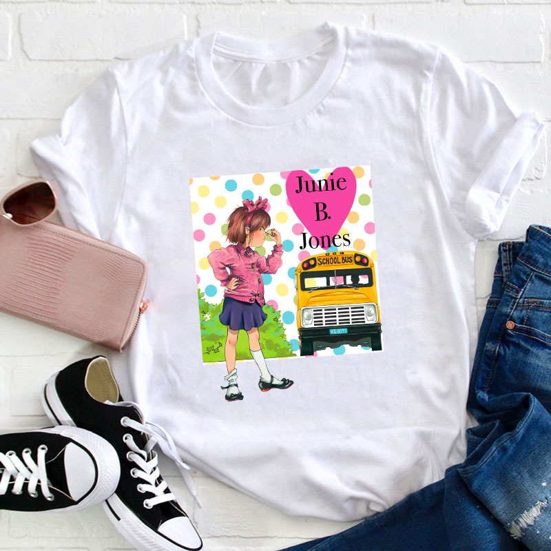 Colored Dot Junie B Jones Teacher T-Shirt