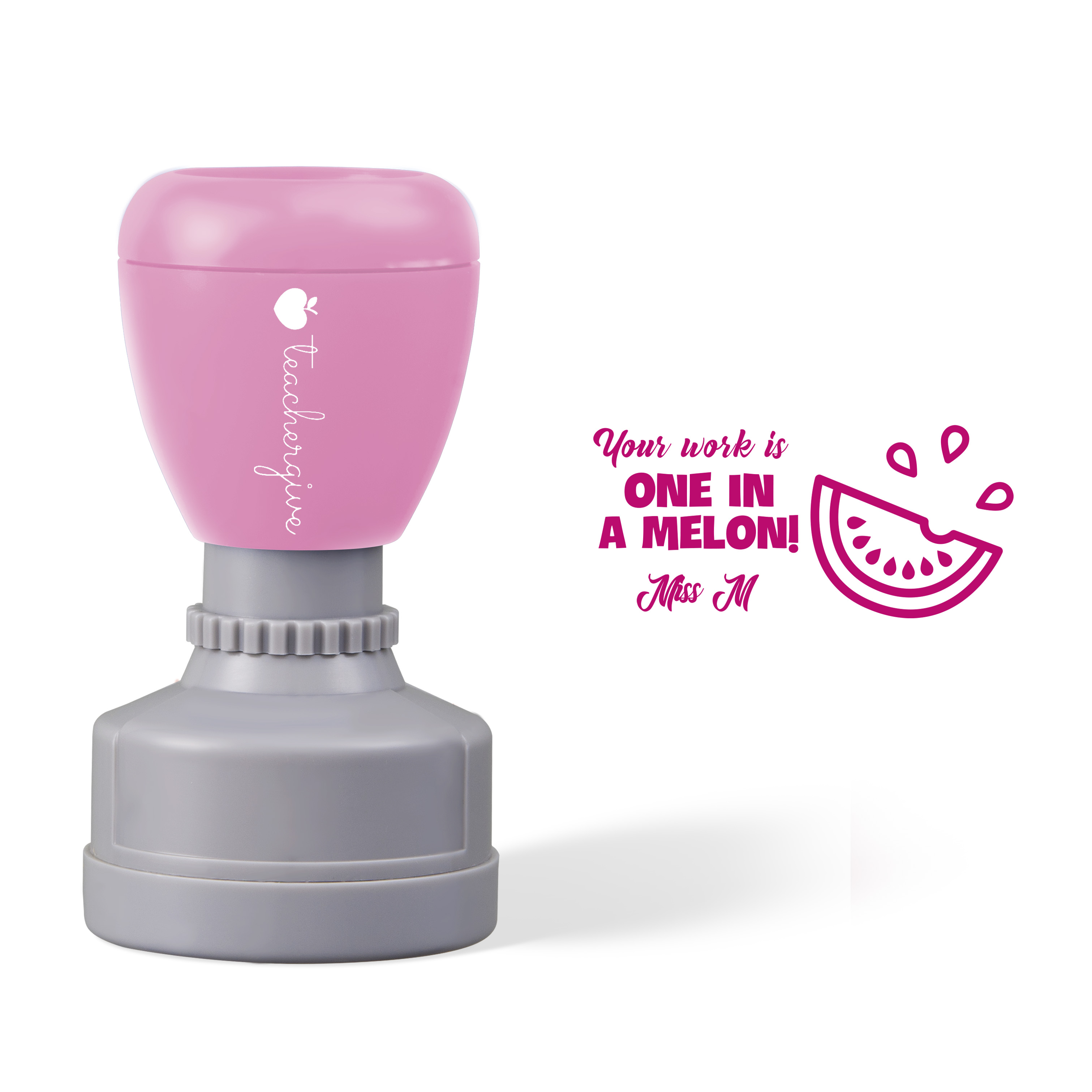 Personalized You'r Work Is One In A Melon Teacher Stamp