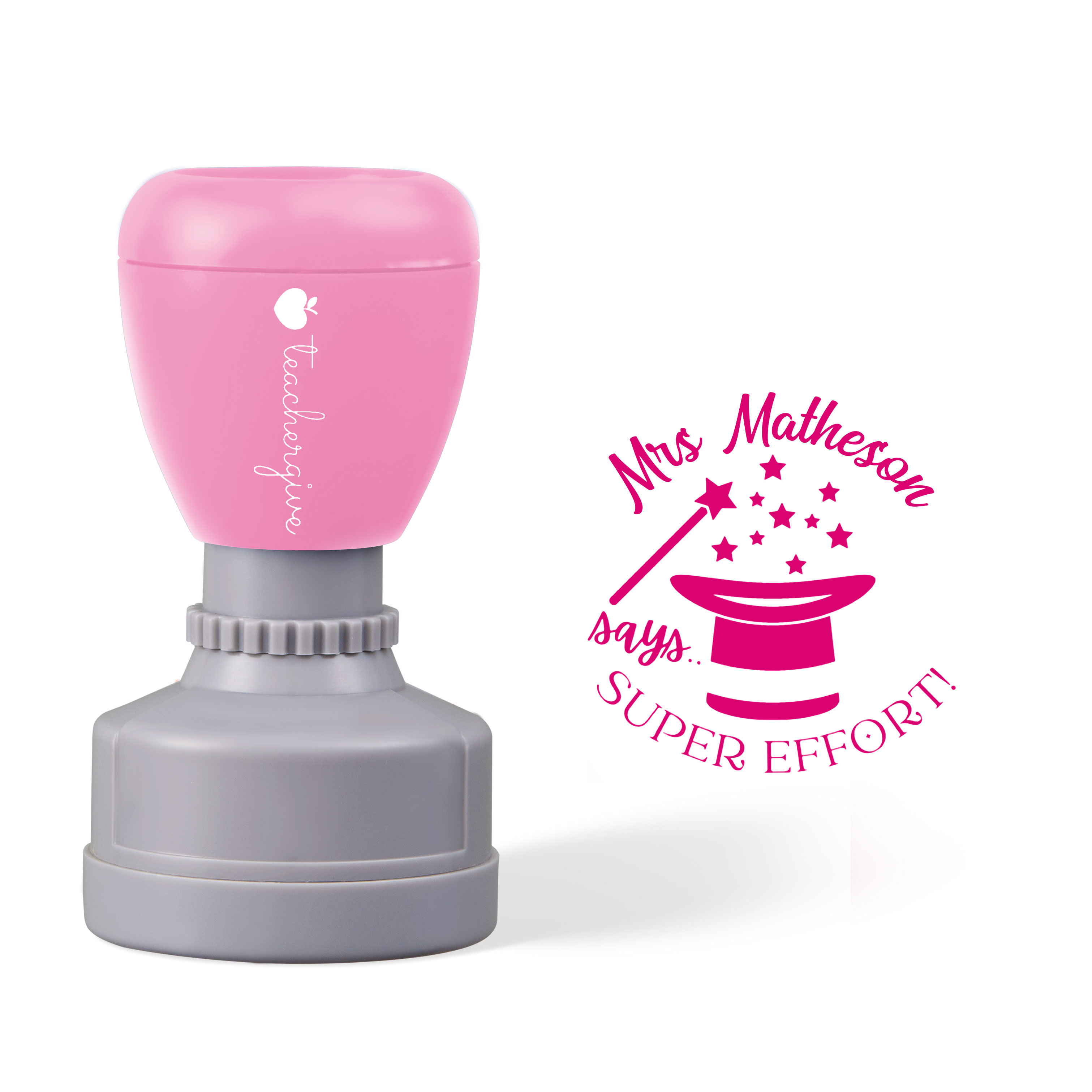 Personalized Super Effort Magic Teacher Stamp