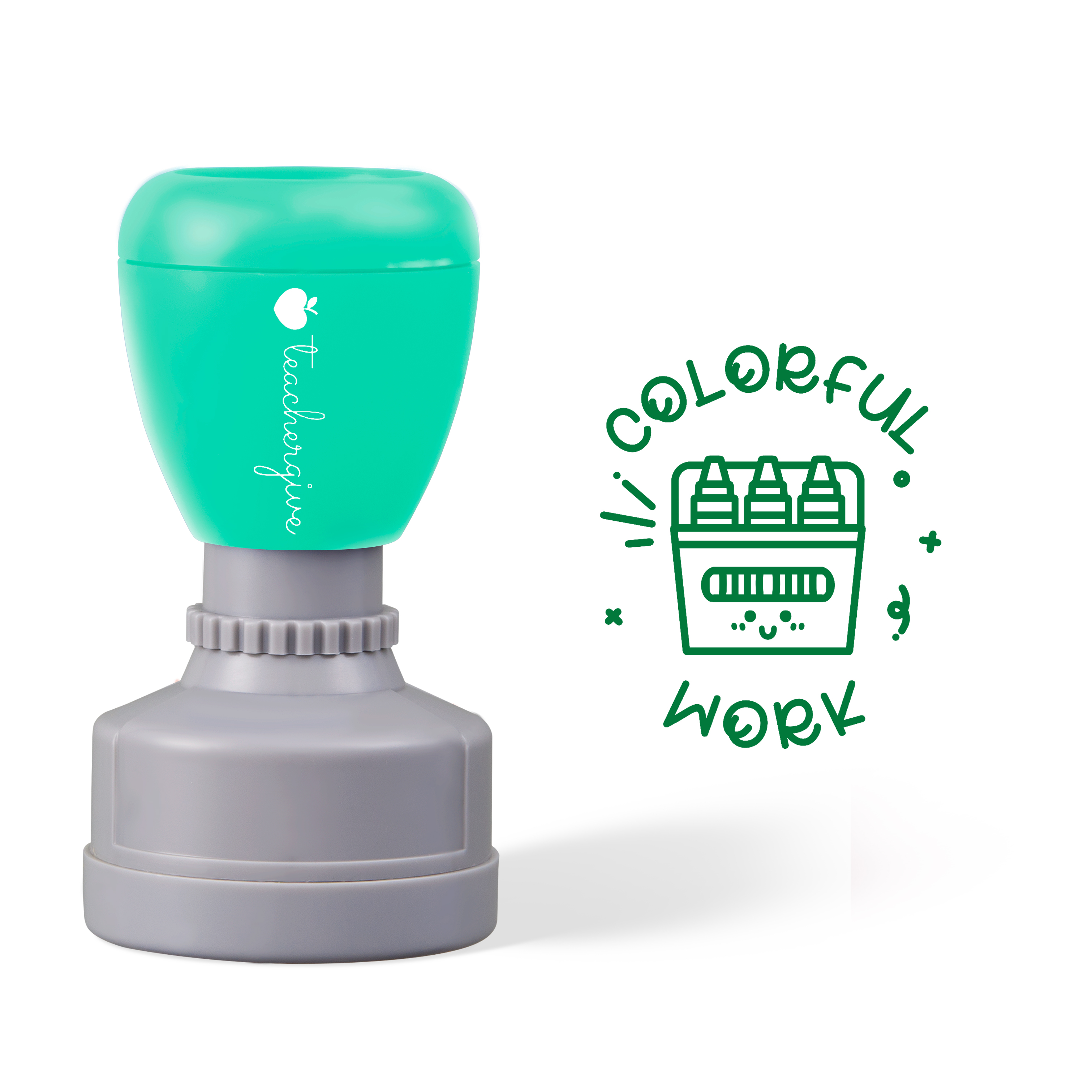 Colorful Work Teacher Stamp