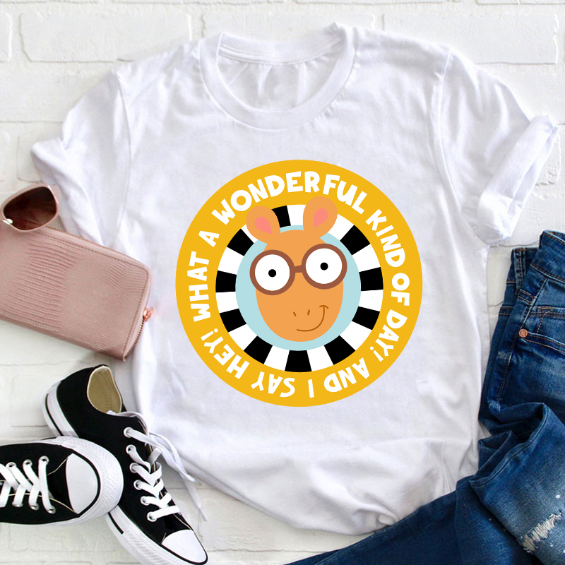 What A Wonderful Kind Of Day Teacher T-Shirt