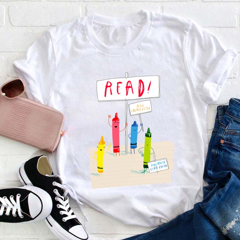 Crayons Call For Reading Teacher T-Shirt