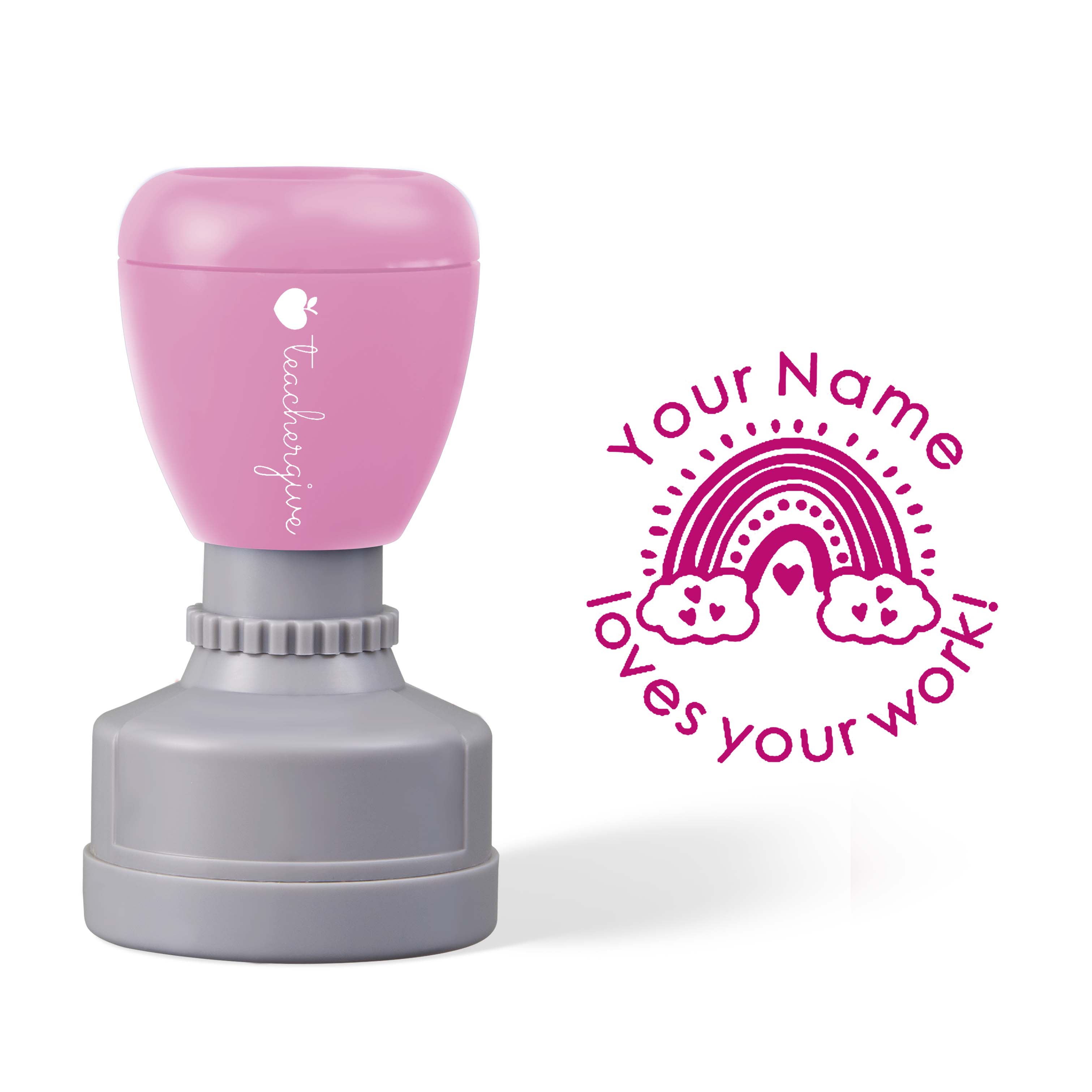 Personalized Name Love Your Work Teacher Stamp