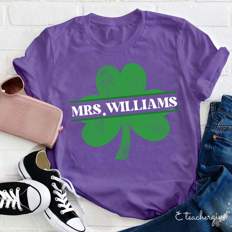 Personalized Clover Teacher T-Shirt